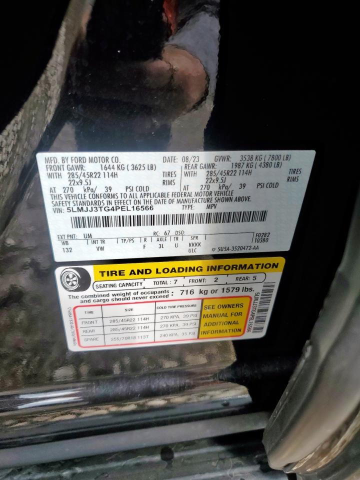 2023 Lincoln Navigator L Black Label VIN: 5LMJJ3TG4PEL16566 Lot: 93700175