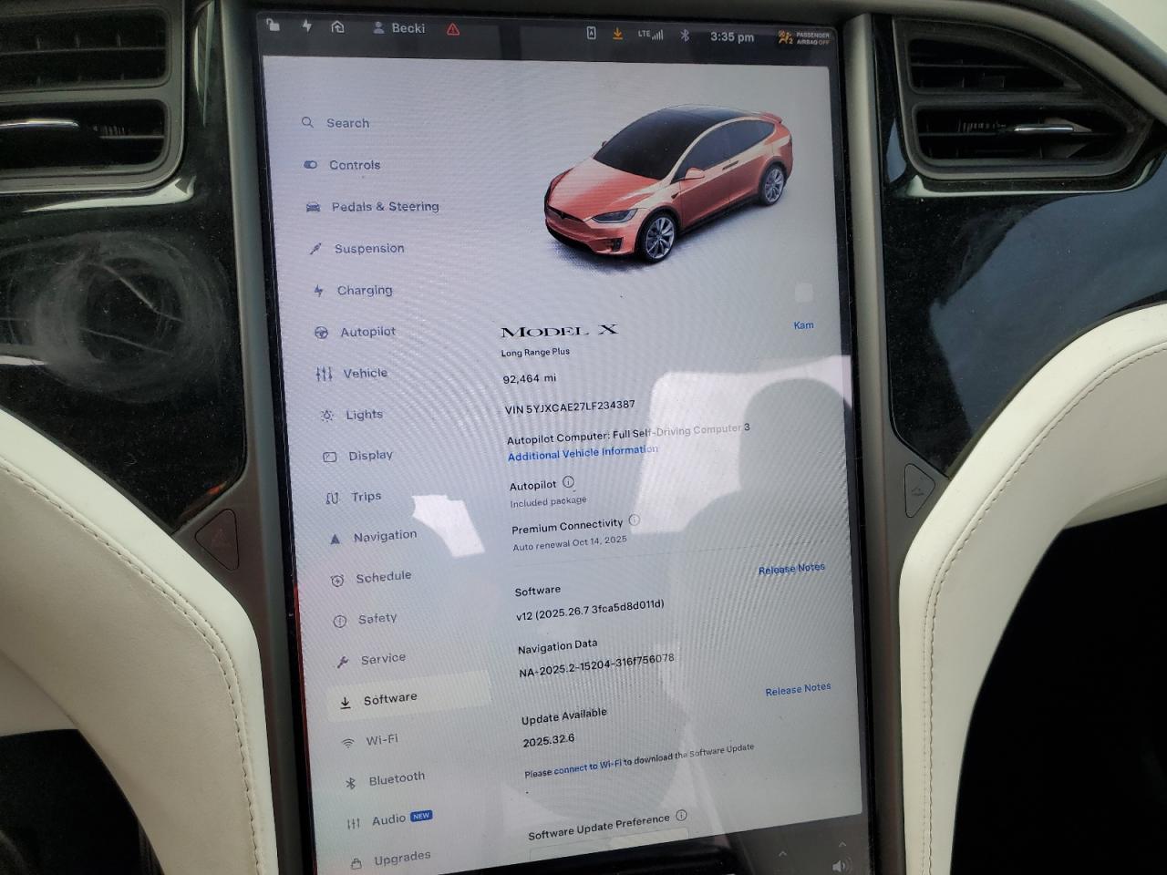 2020 Tesla Model X VIN: 5YJXCAE27LF234387 Lot: 72017115