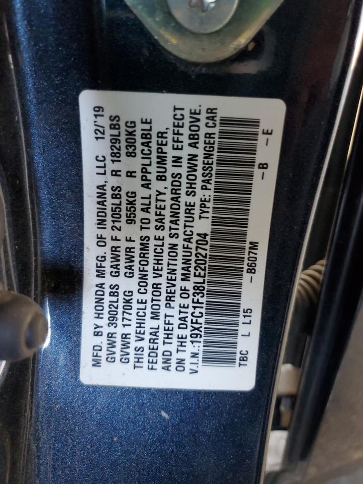 2020 Honda Civic Ex VIN: 19XFC1F38LE202704 Lot: 80557665