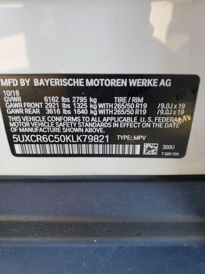 2019 BMW X5 xDrive40I VIN: 5UXCR6C50KLK79821 Lot: 80836425
