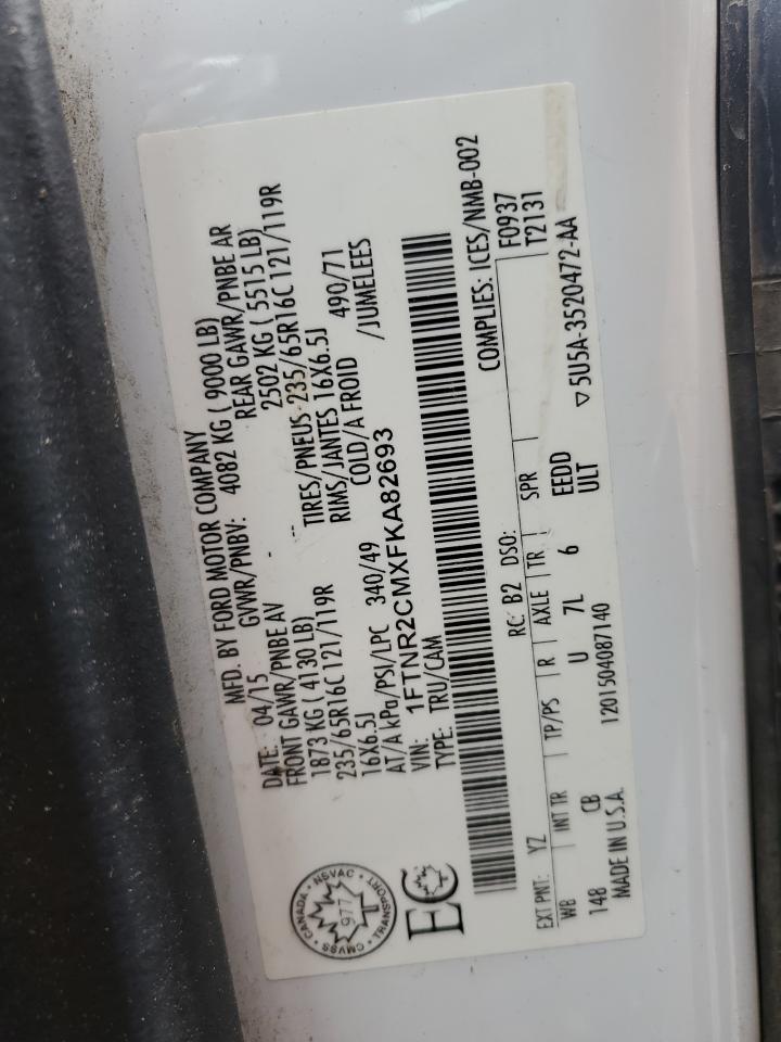 2015 Ford Transit T-250 VIN: 1FTNR2CMXFKA82693 Lot: 80844375