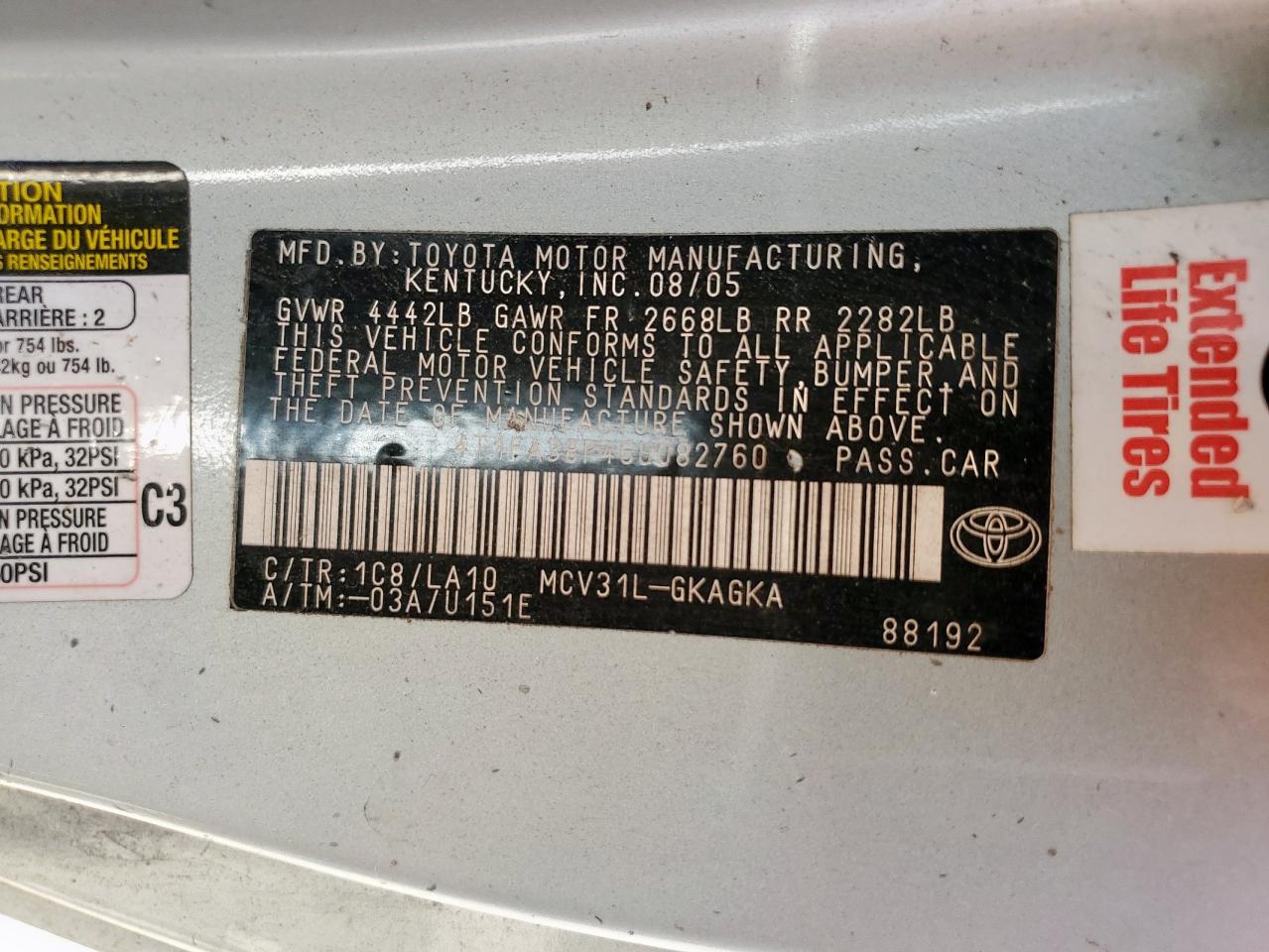 2006 Toyota Camry Solara Se VIN: 4T1FA38P46U082760 Lot: 71320815