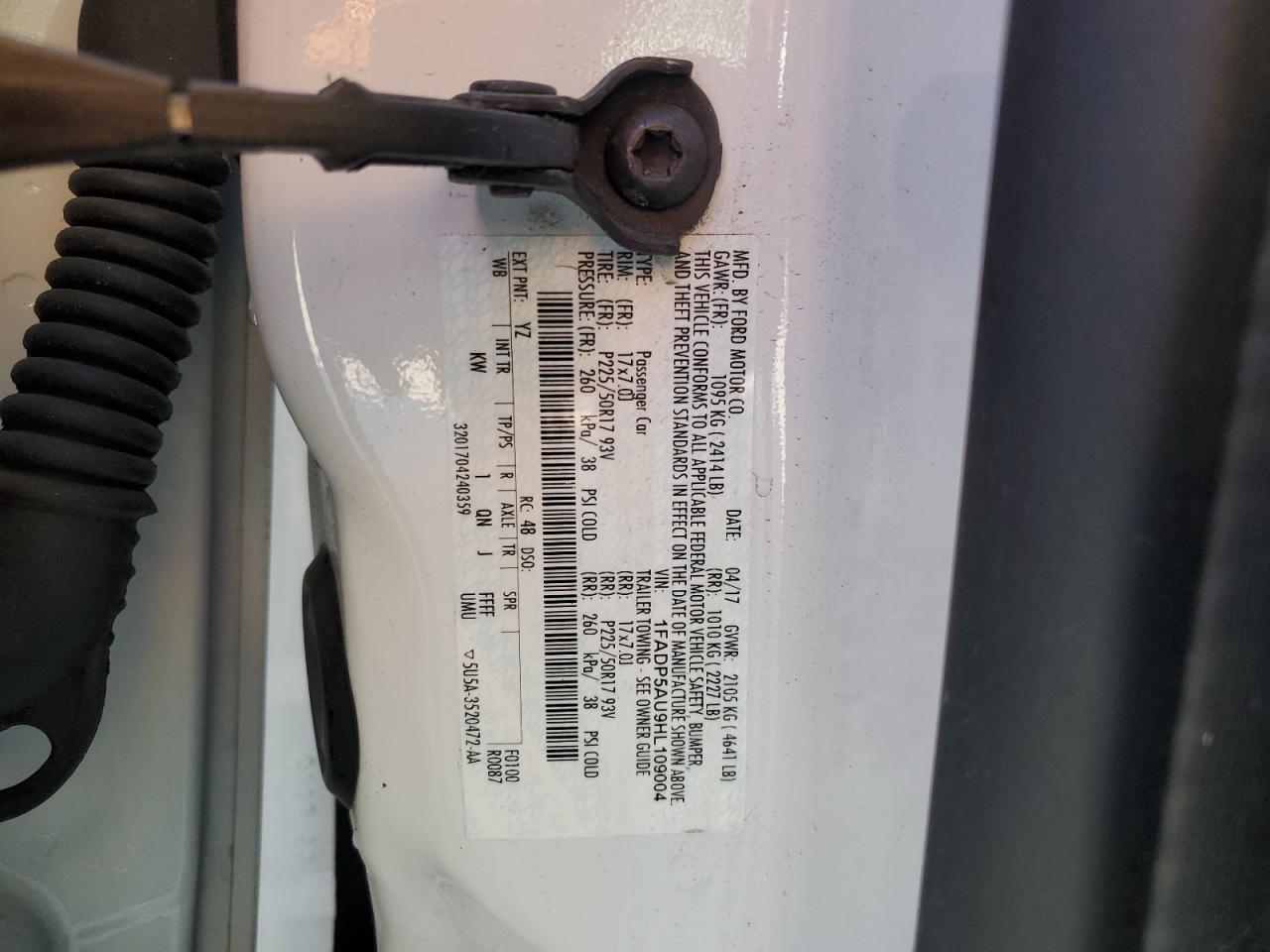 2017 Ford C-Max Se VIN: 1FADP5AU9HL109004 Lot: 81303585