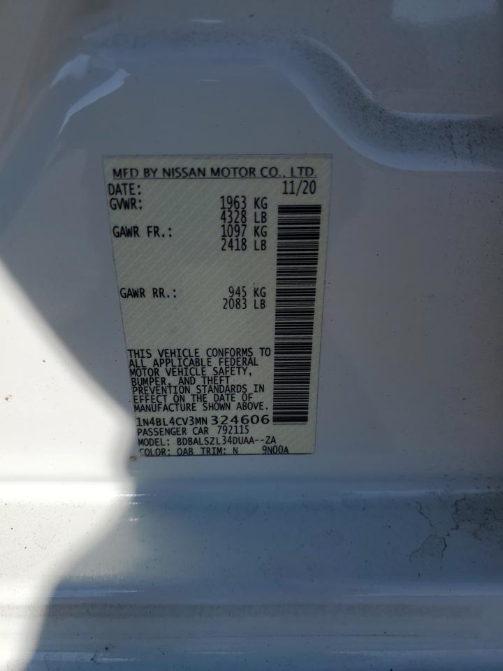 2021 Nissan Altima Sr VIN: 1N4BL4CV3MN324606 Lot: 81317845