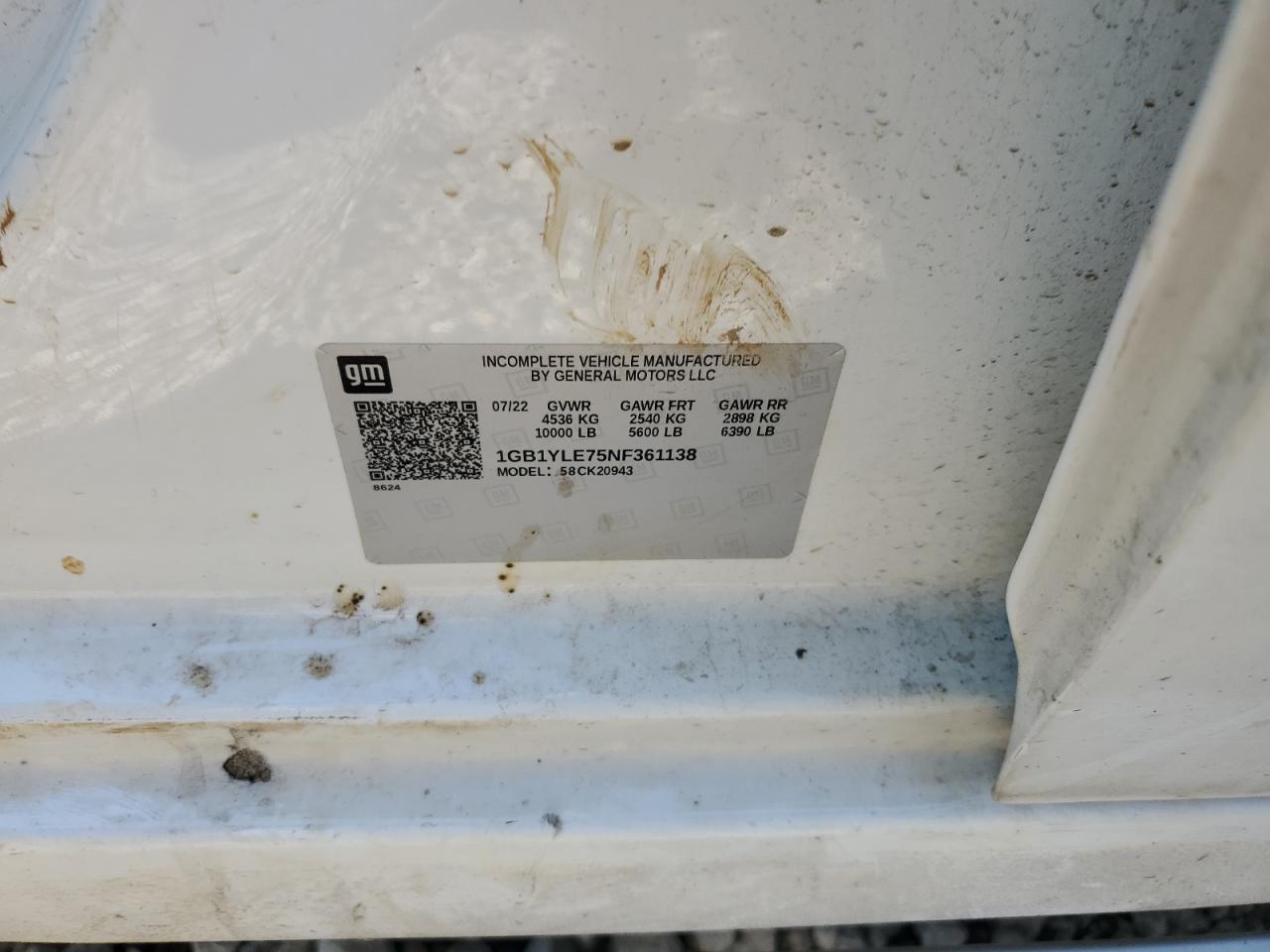 2022 Chevrolet Silverado K2500 Heavy Duty VIN: 1GB1YLE75NF361138 Lot: 81078145
