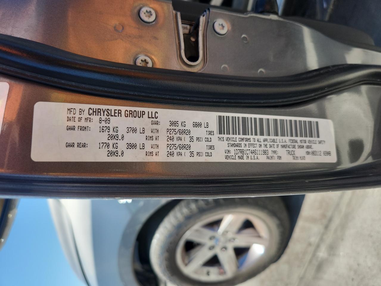 2010 Dodge Ram 1500 VIN: 1D7RB1CT4AS111983 Lot: 80840855