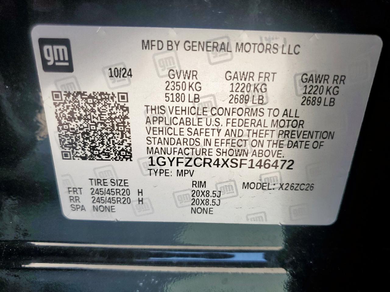 2025 Cadillac Xt4 Premium Luxury VIN: 1GYFZCR4XSF146472 Lot: 71948985