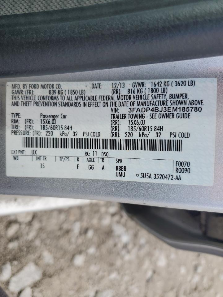 2014 Ford Fiesta Se VIN: 3FADP4BJ3EM185780 Lot: 70166555