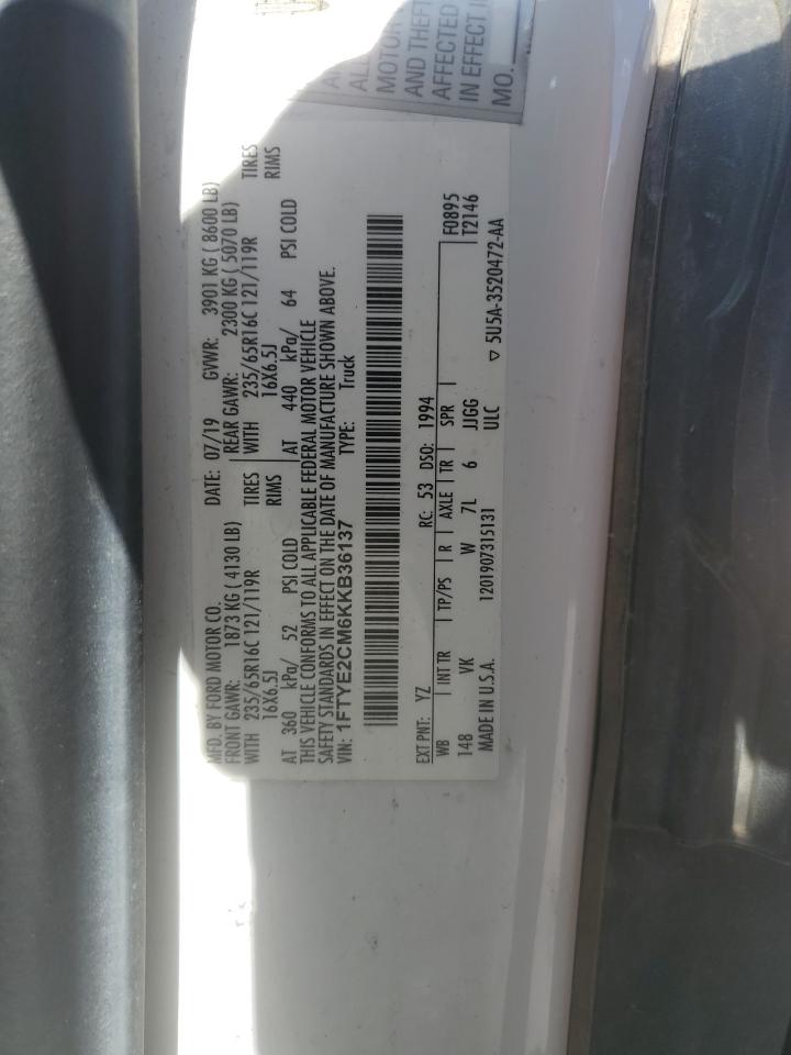 2019 Ford Transit T-150 VIN: 1FTYE2CM6KKB36137 Lot: 84184215