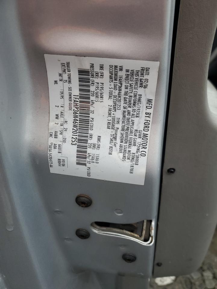 2006 Ford Focus Zxw VIN: 1FAHP36N46W201253 Lot: 81621875