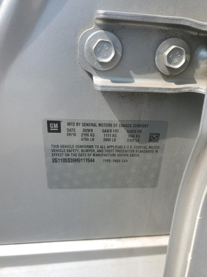 2017 Chevrolet Impala Lt VIN: 2G1105S39H9117644 Lot: 80303215