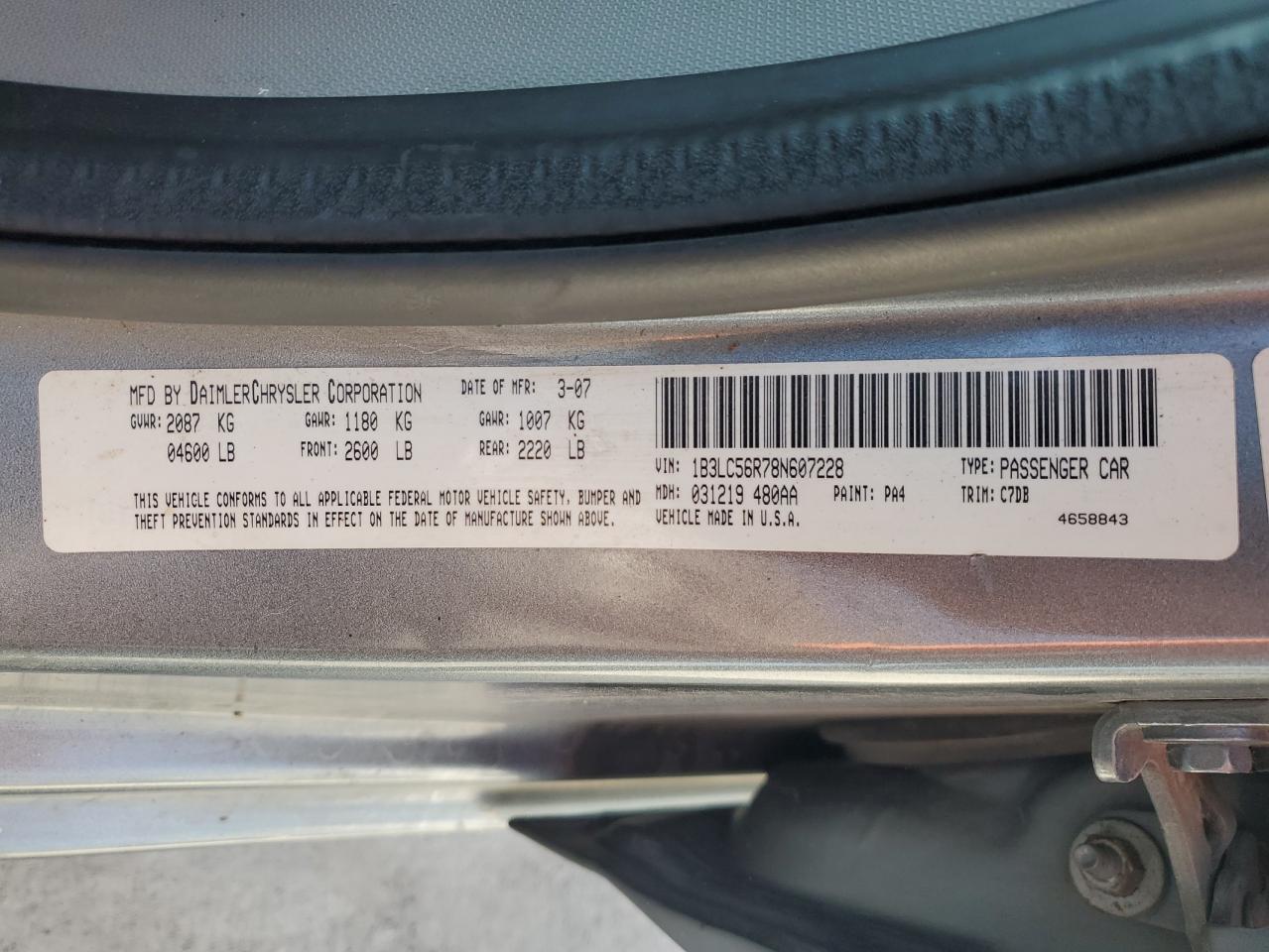 2008 Dodge Avenger Sxt VIN: 1B3LC56R78N607228 Lot: 82058015