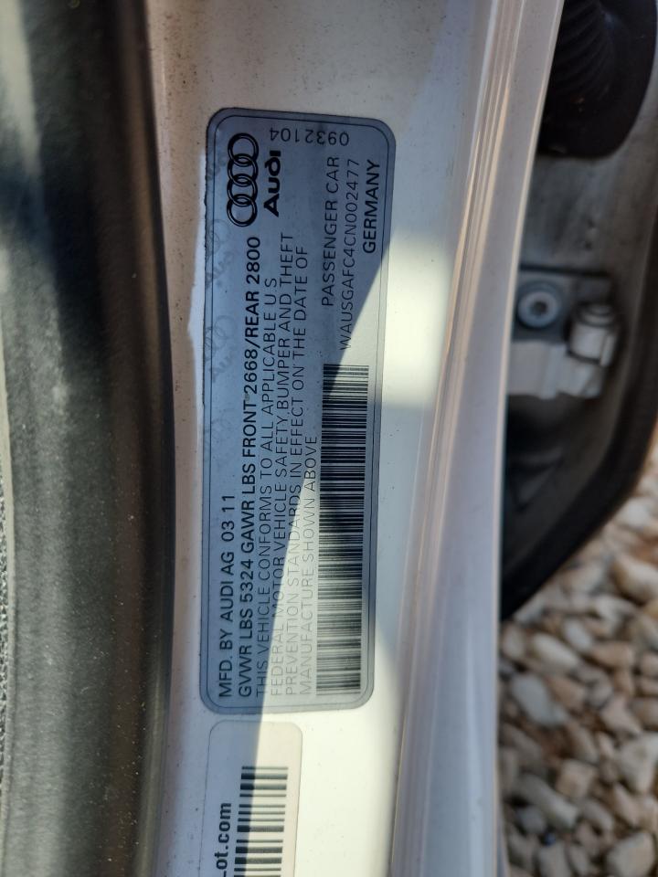 2012 Audi A7 Prestige VIN: WAUSGAFC4CN002477 Lot: 81459835