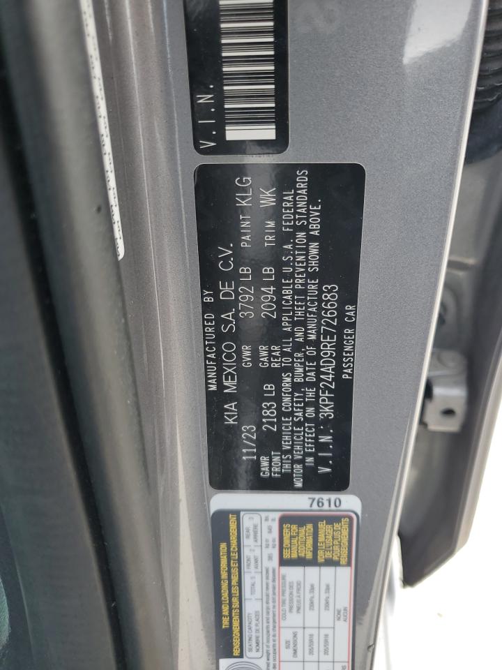 2024 Kia Forte Lx VIN: 3KPF24AD9RE726683 Lot: 81690495