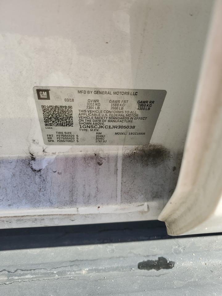 2018 Chevrolet Suburban C1500 Premier VIN: 1GNSCJKC1JR305038 Lot: 81311685