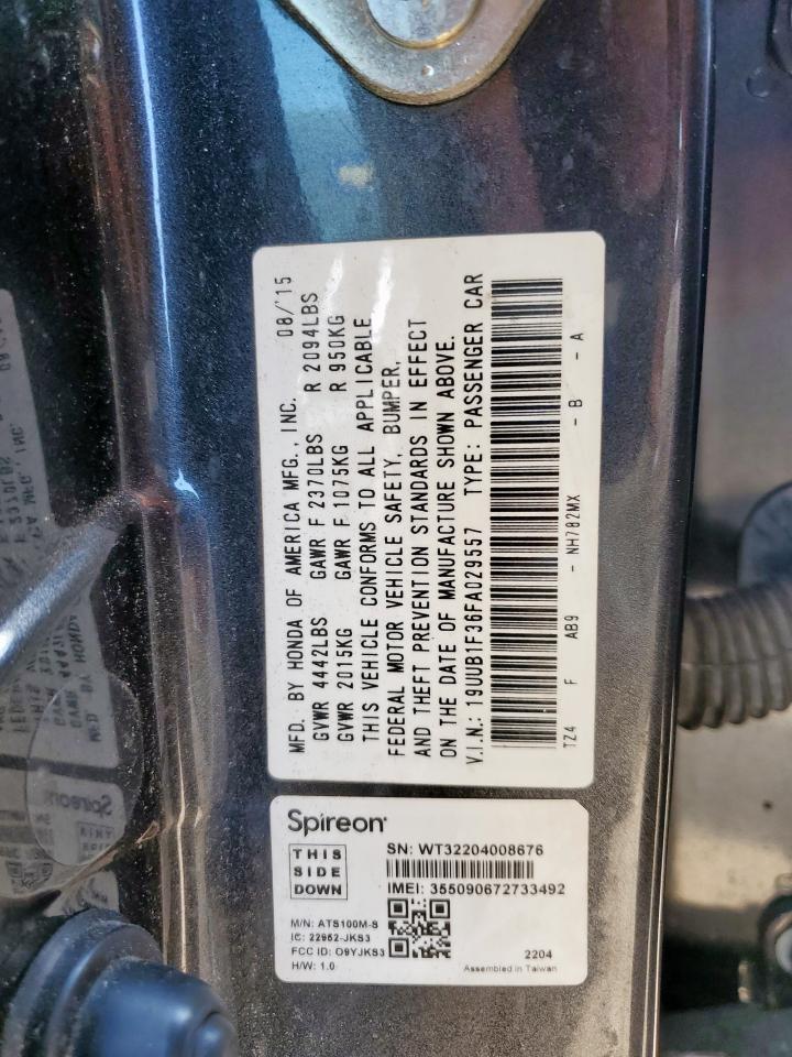 2015 Acura Tlx VIN: 19UUB1F36FA029557 Lot: 71323185