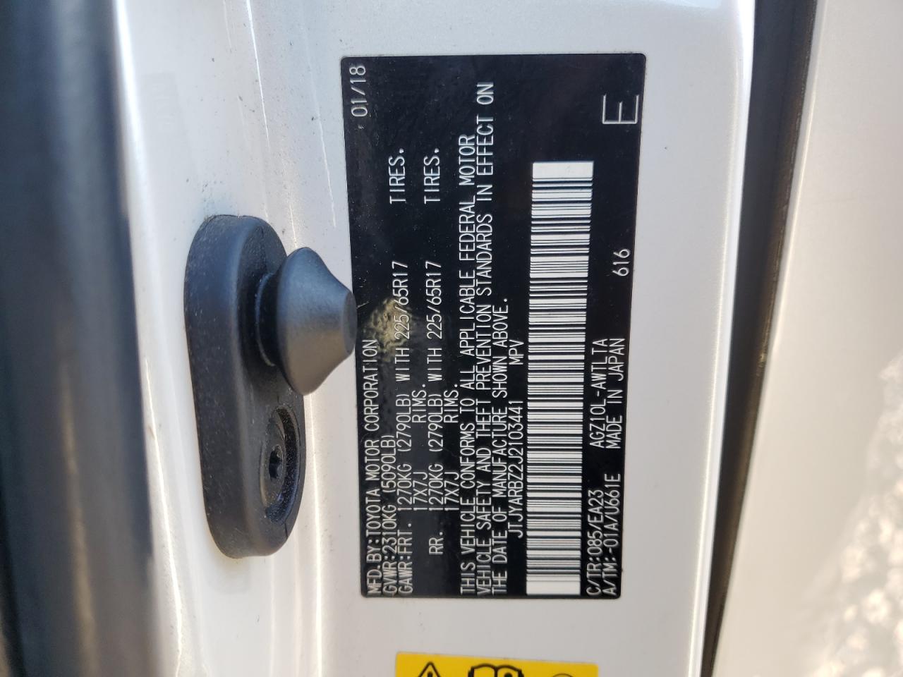 2018 Lexus Nx 300 Base VIN: JTJYARBZ2J2103441 Lot: 81864045