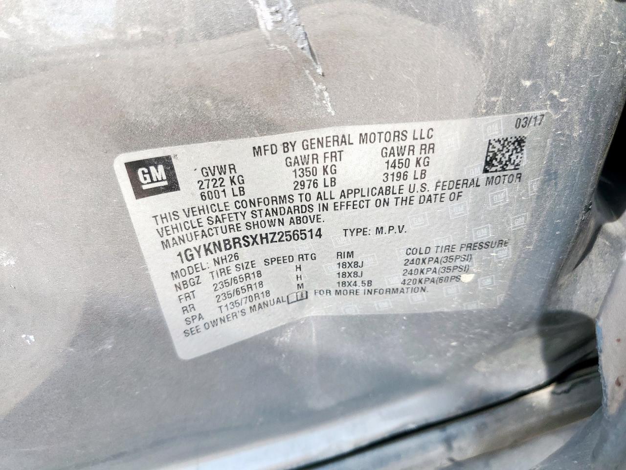 2017 Cadillac Xt5 Luxury VIN: 1GYKNBRSXHZ256514 Lot: 71907535