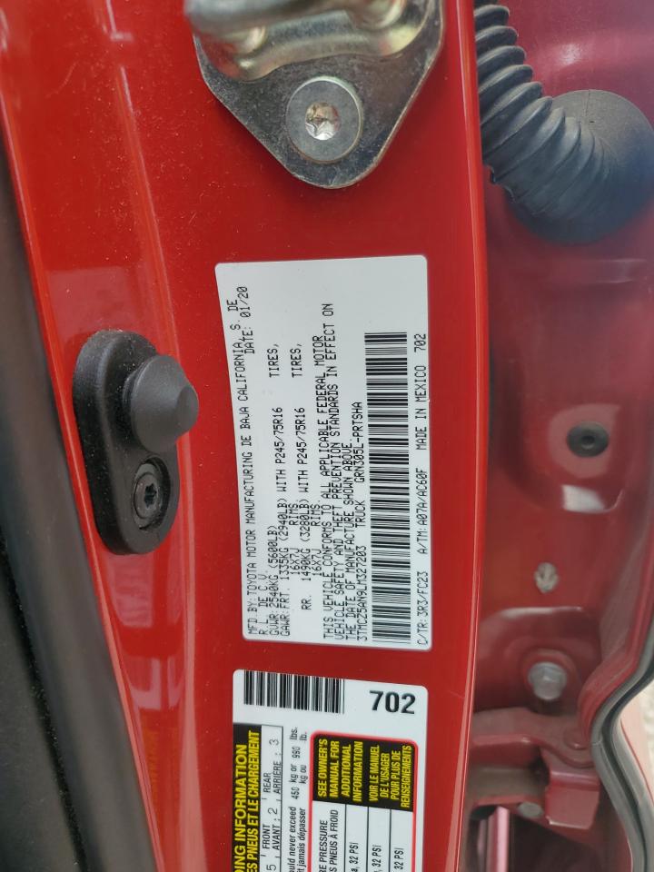 2020 Toyota Tacoma Double Cab VIN: 3TMCZ5AN9LM327203 Lot: 71714355