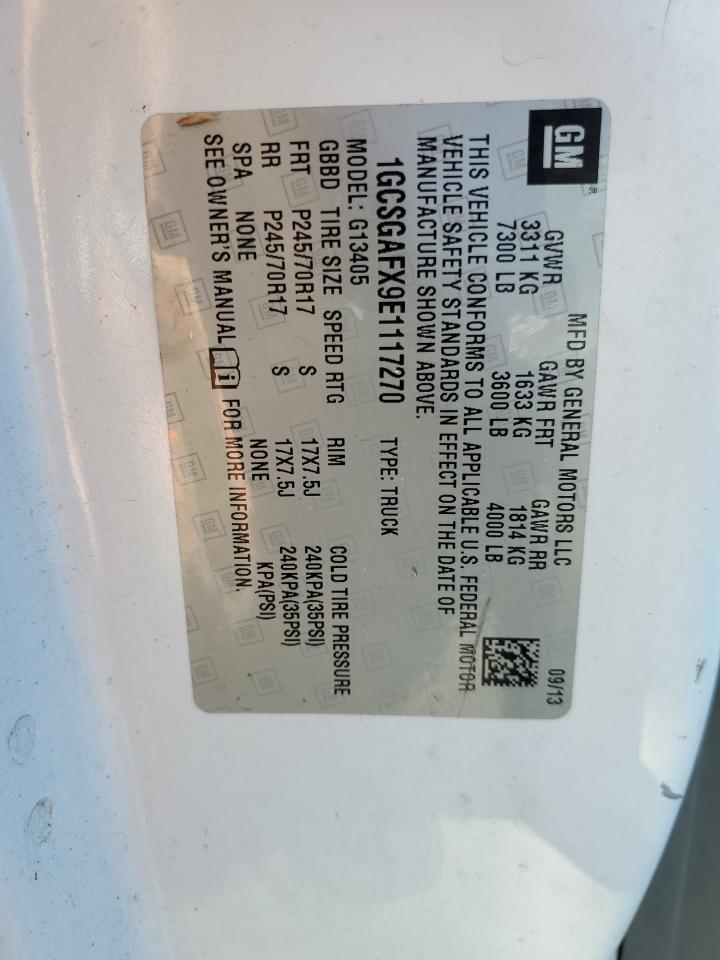 2014 Chevrolet Express G1500 VIN: 1GCSGAFX9E1117270 Lot: 81285805