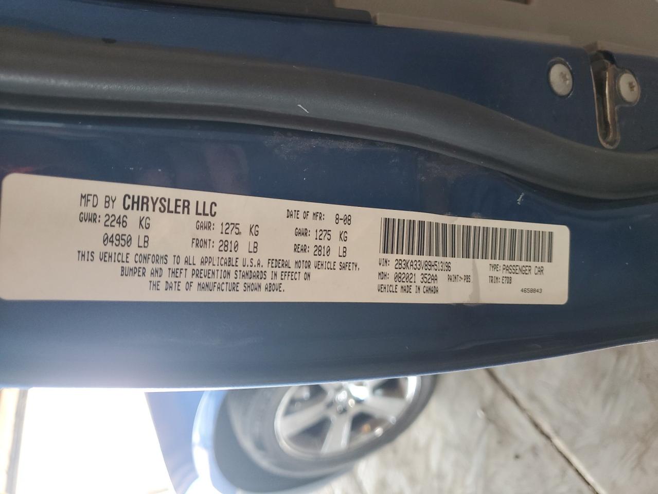2009 Dodge Charger Sxt VIN: 2B3KA33V89H513196 Lot: 80164145