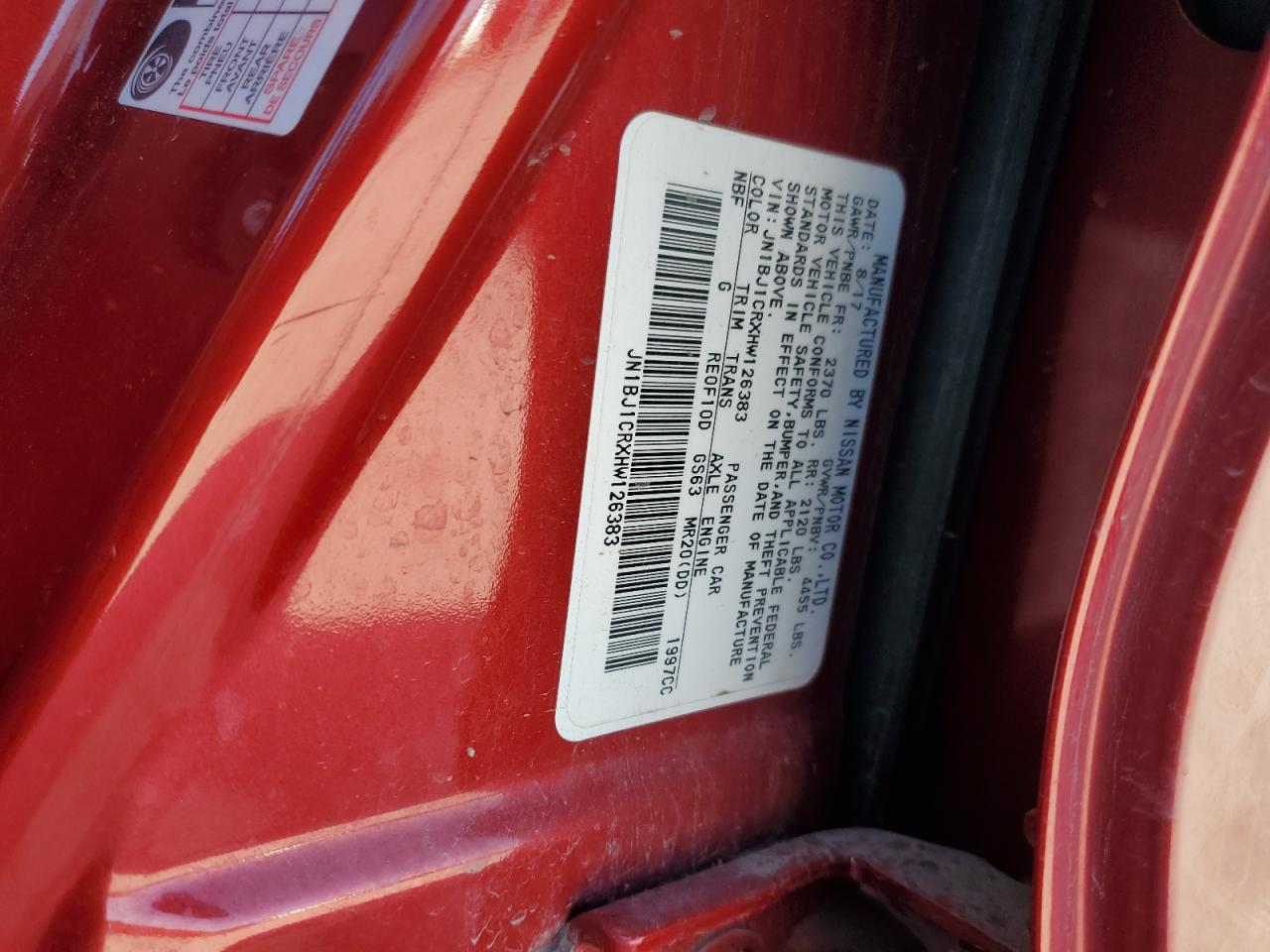 2017 Nissan Rogue Sport S VIN: JN1BJ1CRXHW126383 Lot: 72010665