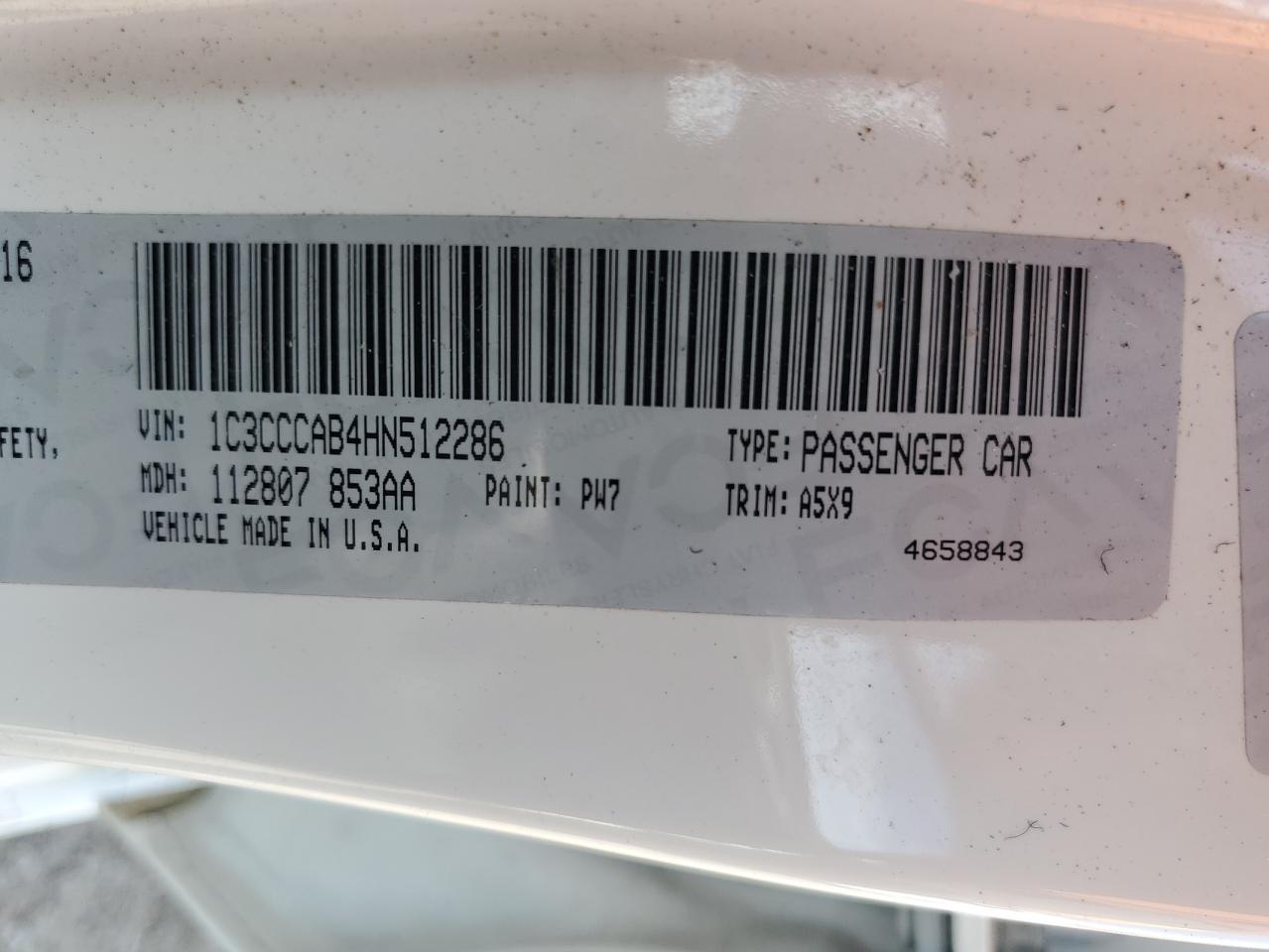 2017 Chrysler 200 Limited VIN: 1C3CCCAB4HN512286 Lot: 80134255