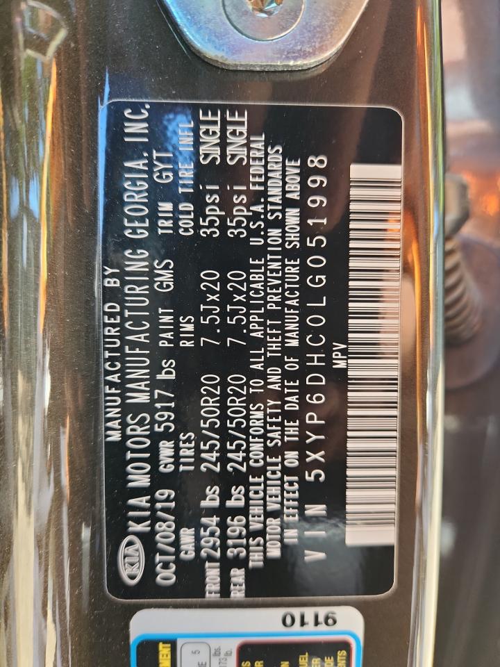 2020 Kia Telluride S VIN: 5XYP6DHC0LG051998 Lot: 80625645