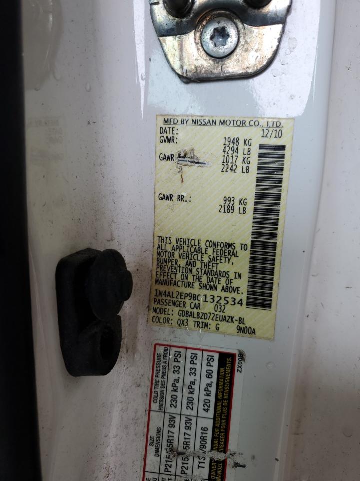 2011 Nissan Altima S VIN: 1N4AL2EP9BC132534 Lot: 83940375