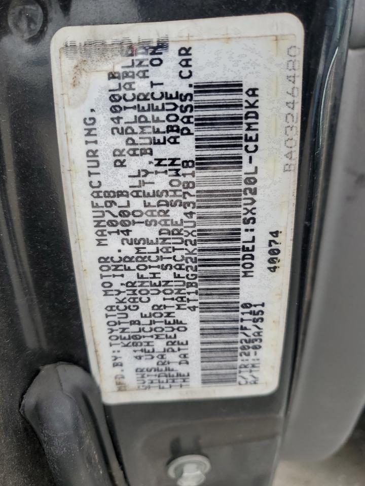 1999 Toyota Camry Ce VIN: 4T1BG22K2XU437818 Lot: 80162415