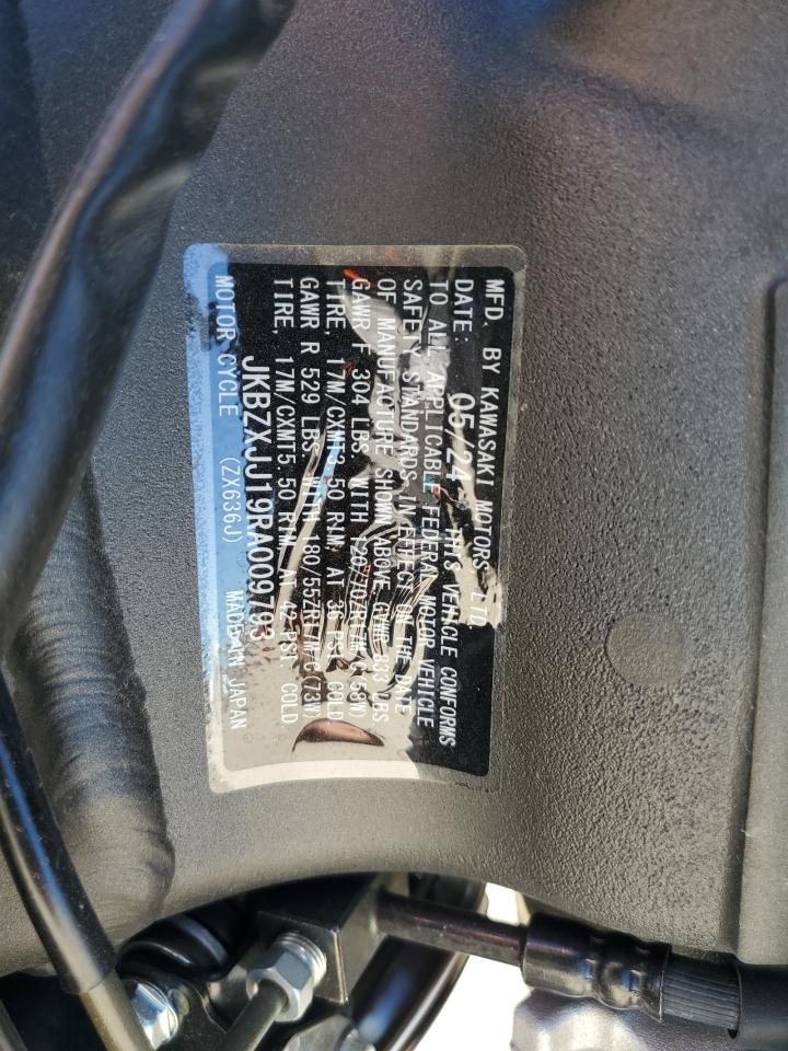 2024 Kawasaki Zx636 K VIN: JKBZXJJ19RA009793 Lot: 80325715