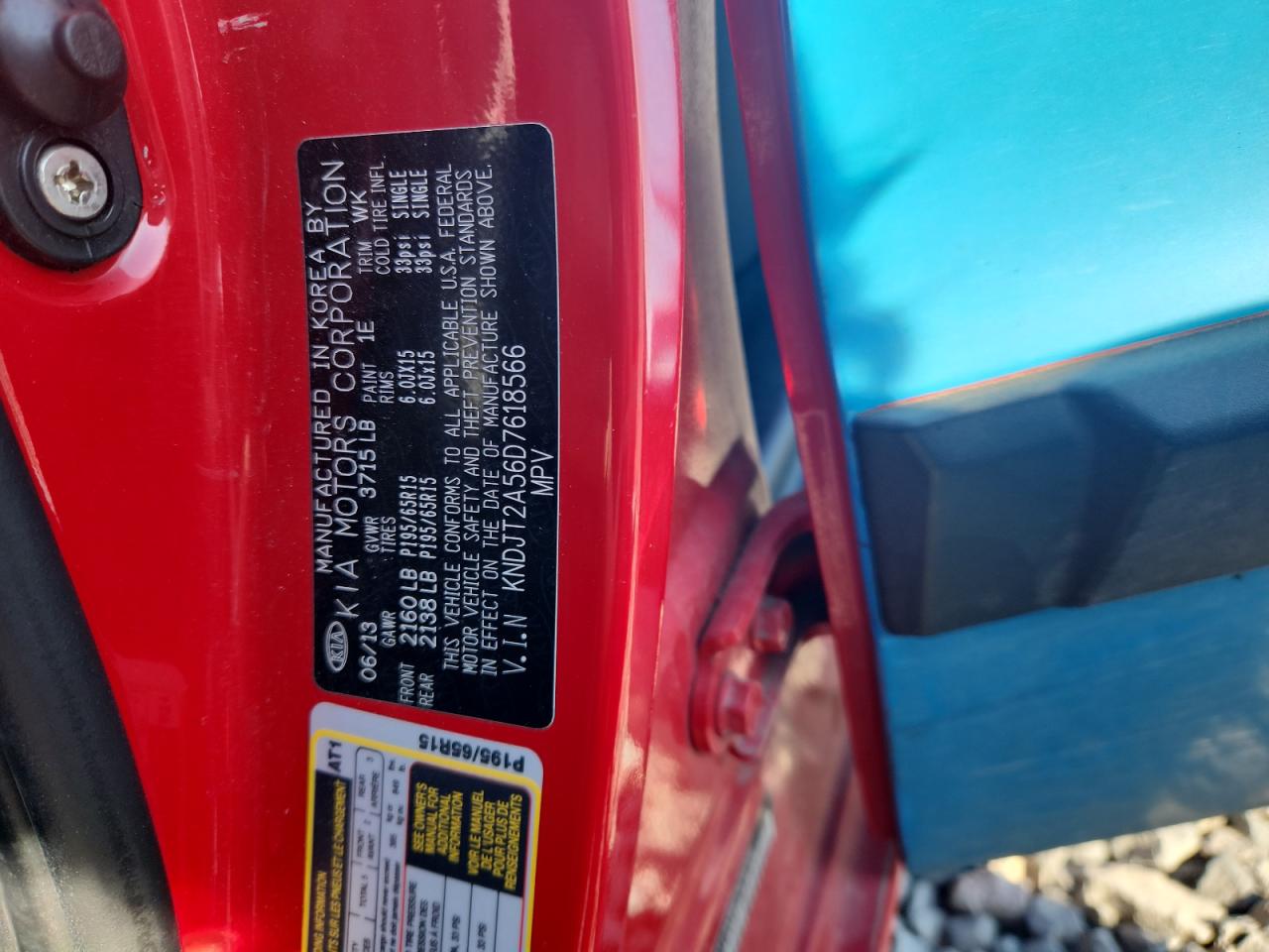 2013 Kia Soul VIN: KNDJT2A56D7618566 Lot: 70667645