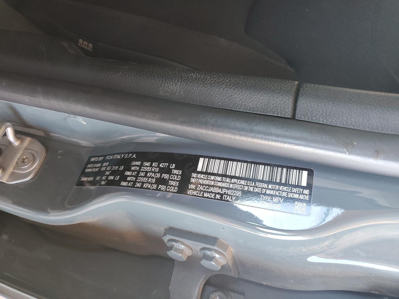 2018 Jeep Renegade Latitude VIN: ZACCJABB4JPH82295 Lot: 81596335