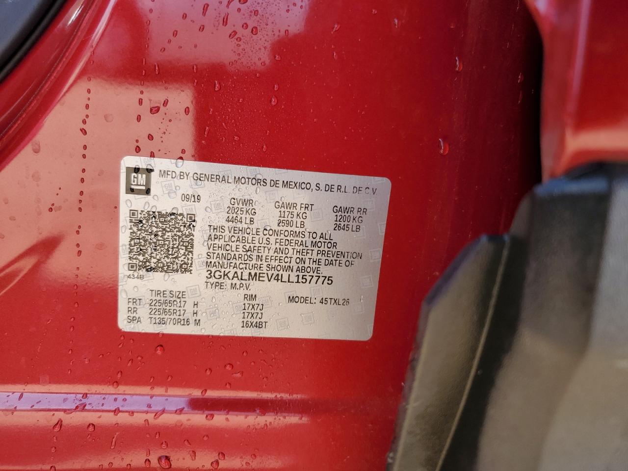 2020 GMC Terrain Sle VIN: 3GKALMEV4LL157775 Lot: 70718715