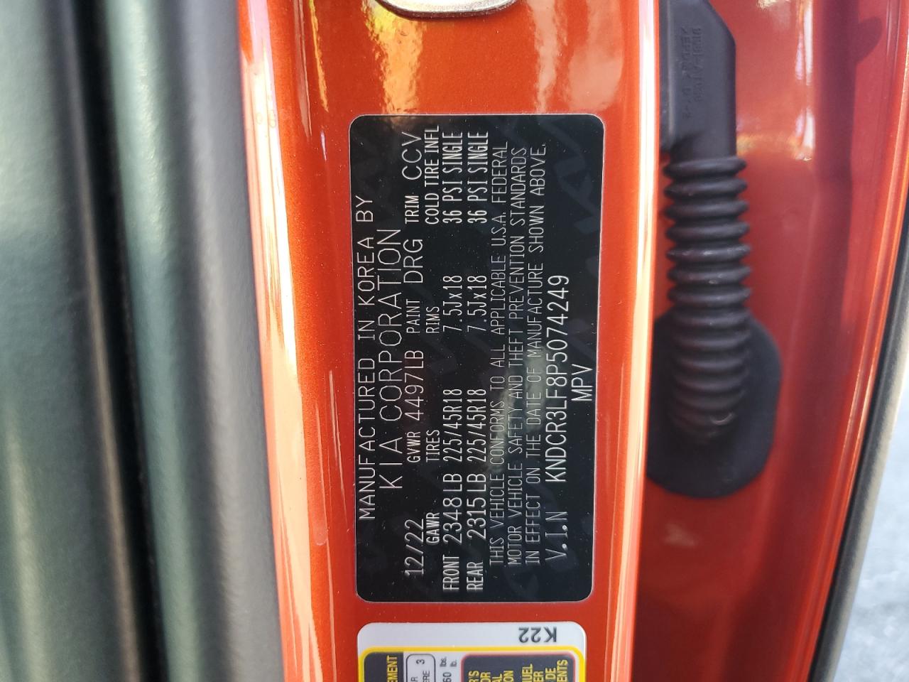 2023 Kia Niro Sx Touring VIN: KNDCR3LF8P5074249 Lot: 81761565