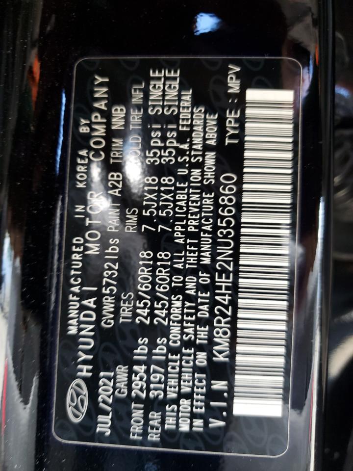 2022 Hyundai Palisade Sel VIN: KM8R24HE2NU356860 Lot: 80208045