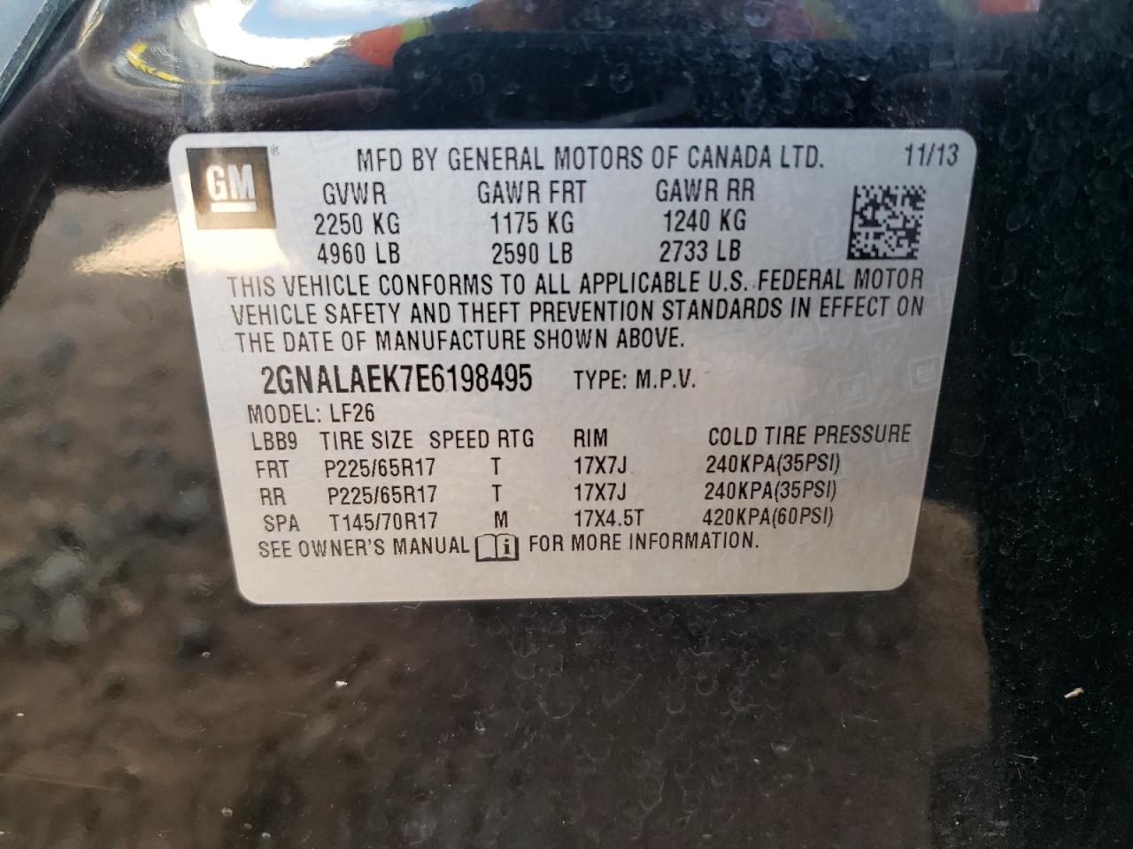 2014 Chevrolet Equinox Ls VIN: 2GNALAEK7E6198495 Lot: 80444255