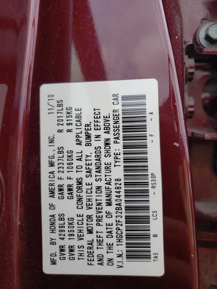 2011 Honda Accord Lx VIN: 1HGCP2F32BA044828 Lot: 80210215