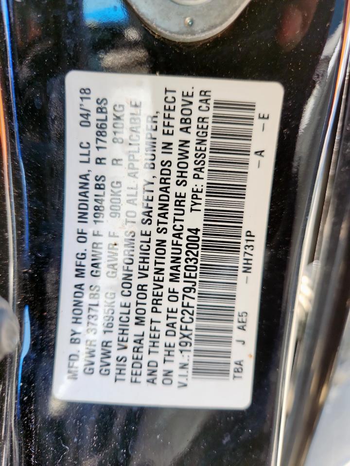 2018 Honda Civic Ex VIN: 19XFC2F79JE032004 Lot: 81048435