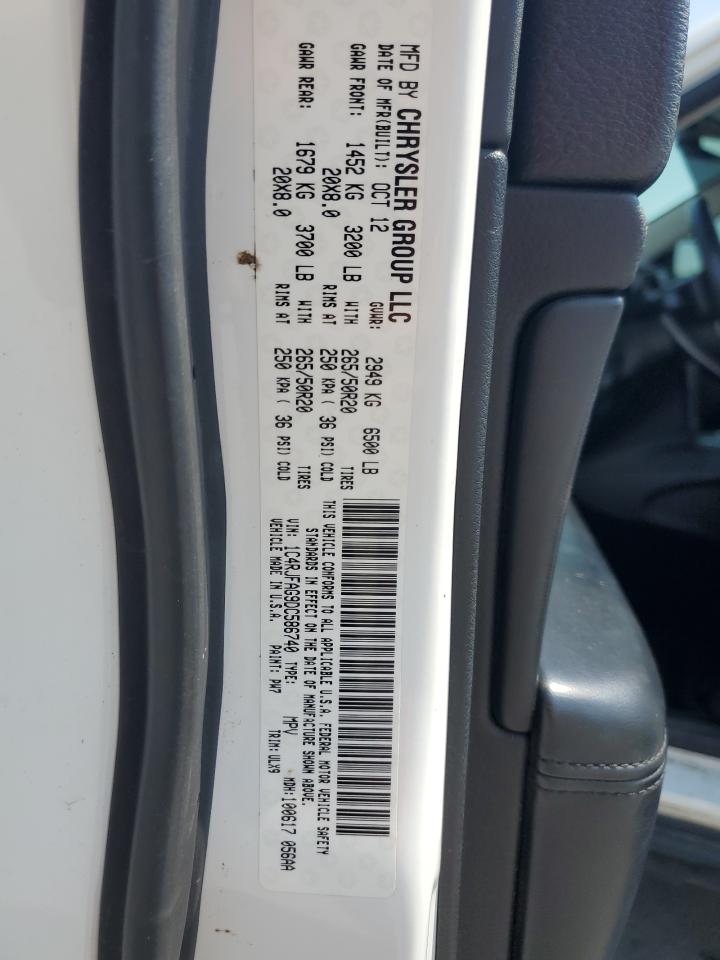 2013 Jeep Grand Cherokee Laredo VIN: 1C4RJFAG9DC586740 Lot: 80063925