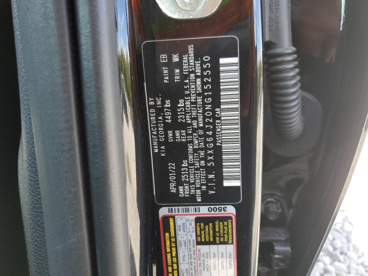 2022 Kia K5 Gt Line VIN: 5XXG64J20NG152550 Lot: 80484855