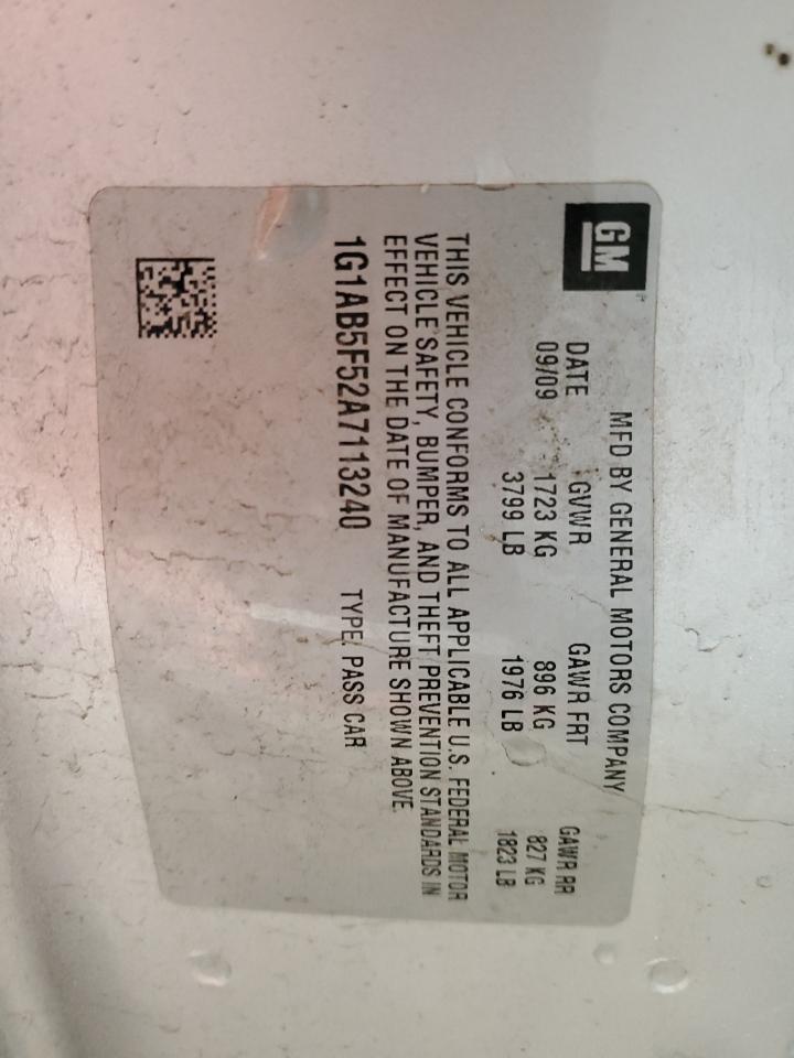 2010 Chevrolet Cobalt Ls VIN: 1G1AB5F52A7113240 Lot: 84401115