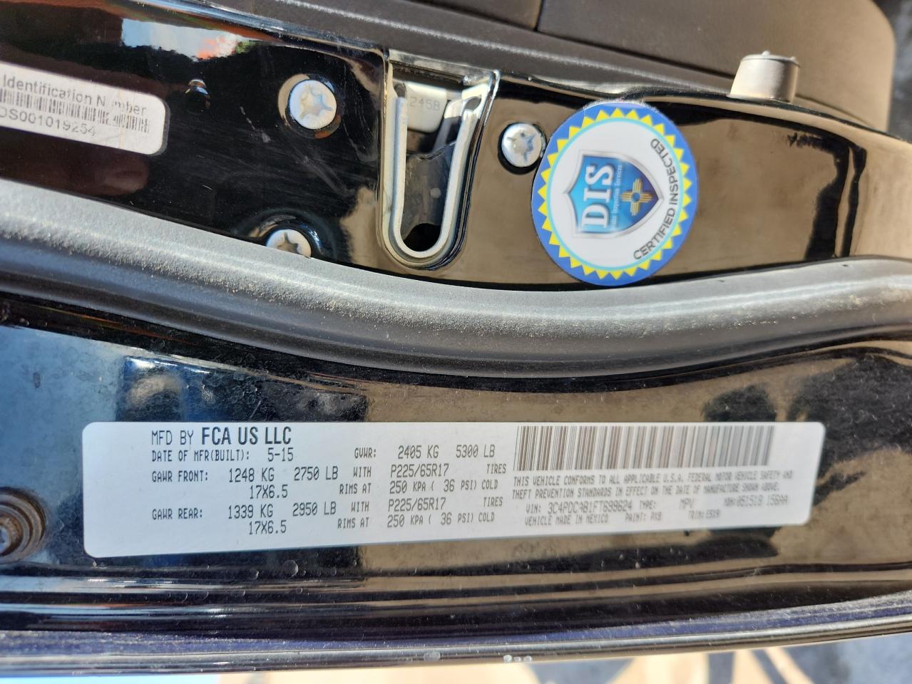 2015 Dodge Journey Se VIN: 3C4PDCAB1FT699624 Lot: 71074915