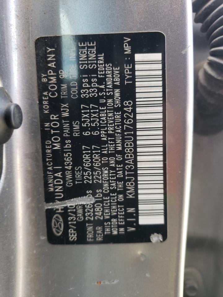 2011 Hyundai Tucson Gl VIN: KM8JT3AB8BU176248 Lot: 70536965