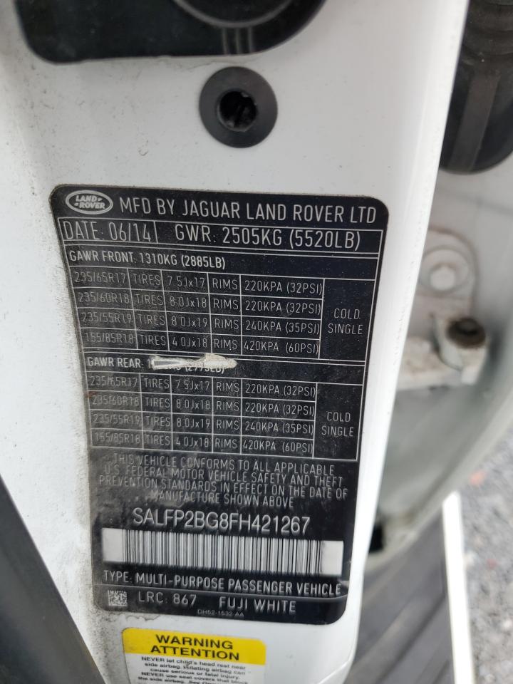 2015 Land Rover Lr2 Se VIN: SALFP2BG8FH421267 Lot: 81745395