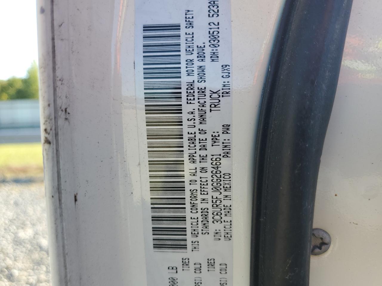 2016 Ram 2500 Laramie VIN: 3C6UR5FJ0GG264661 Lot: 84407625