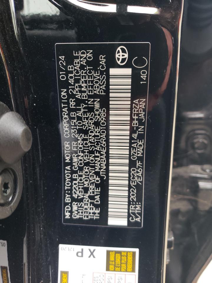 2024 Toyota Gr Corolla Core VIN: JTNABAAE6RA010985 Lot: 80115515