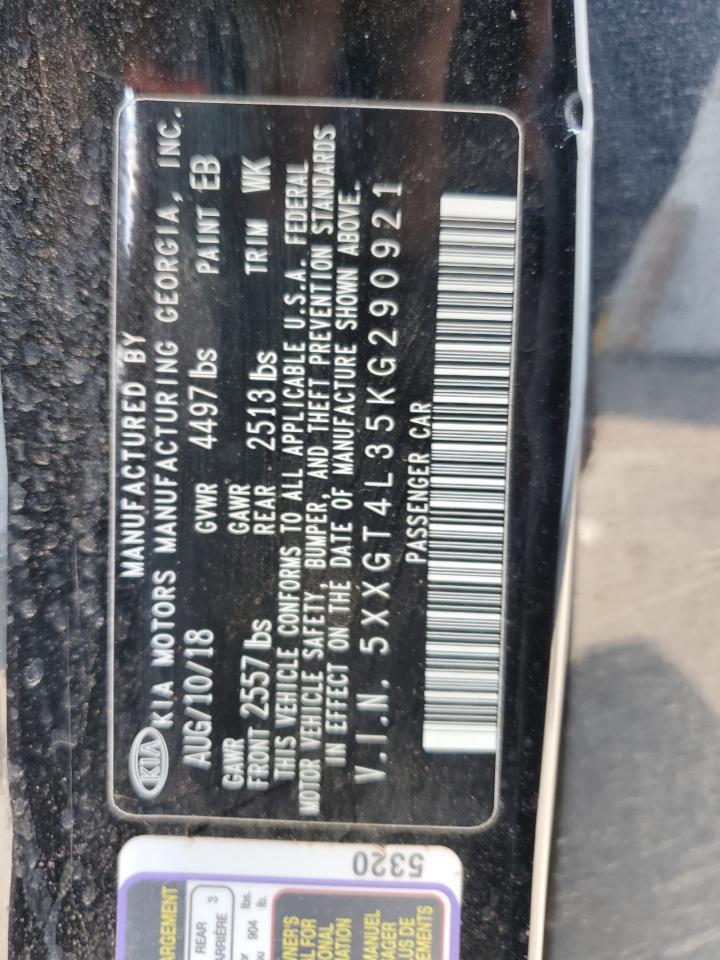 2019 Kia Optima Lx VIN: 5XXGT4L35KG290921 Lot: 80666775