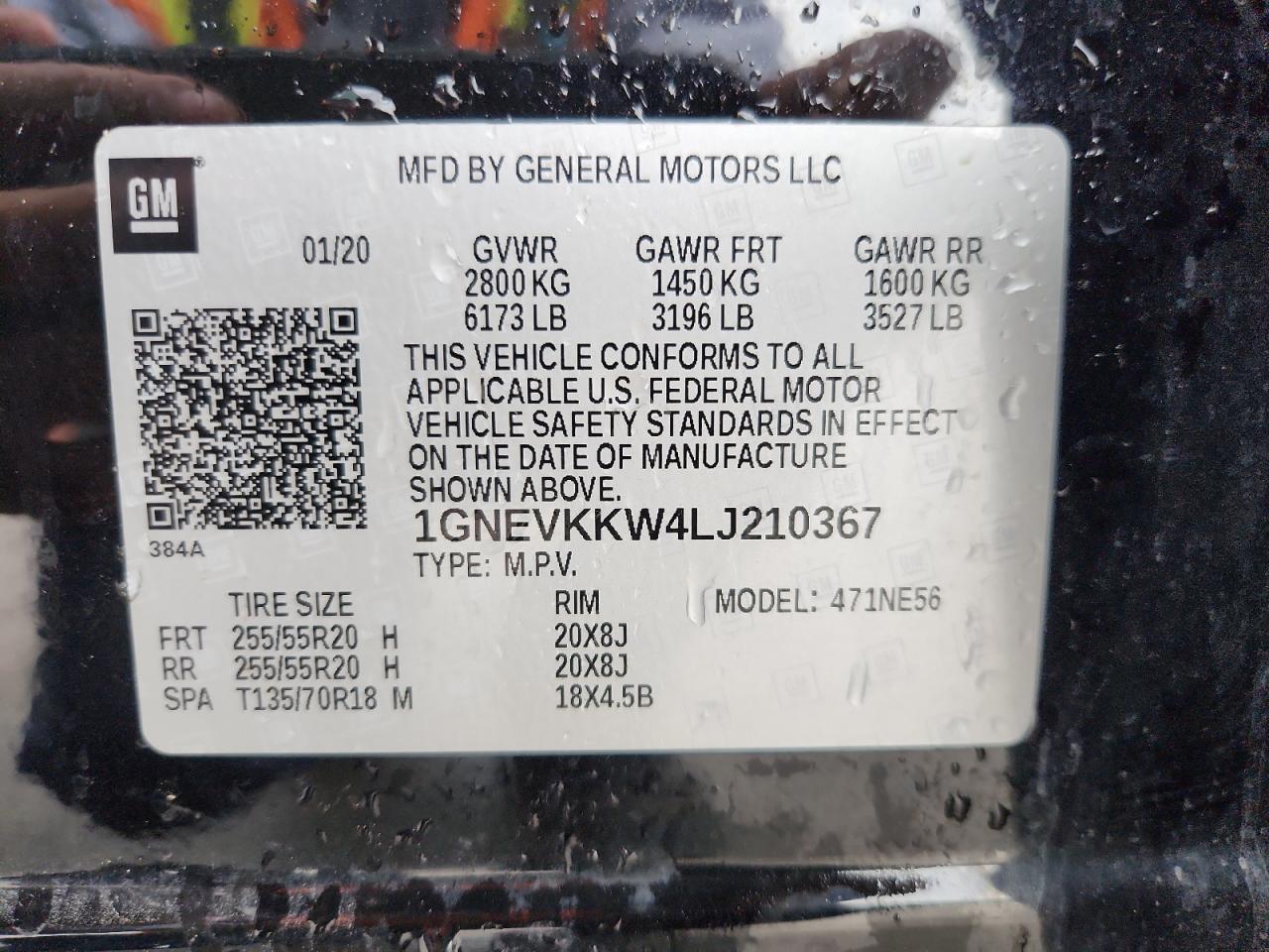 2020 Chevrolet Traverse Premier VIN: 1GNEVKKW4LJ210367 Lot: 82106205