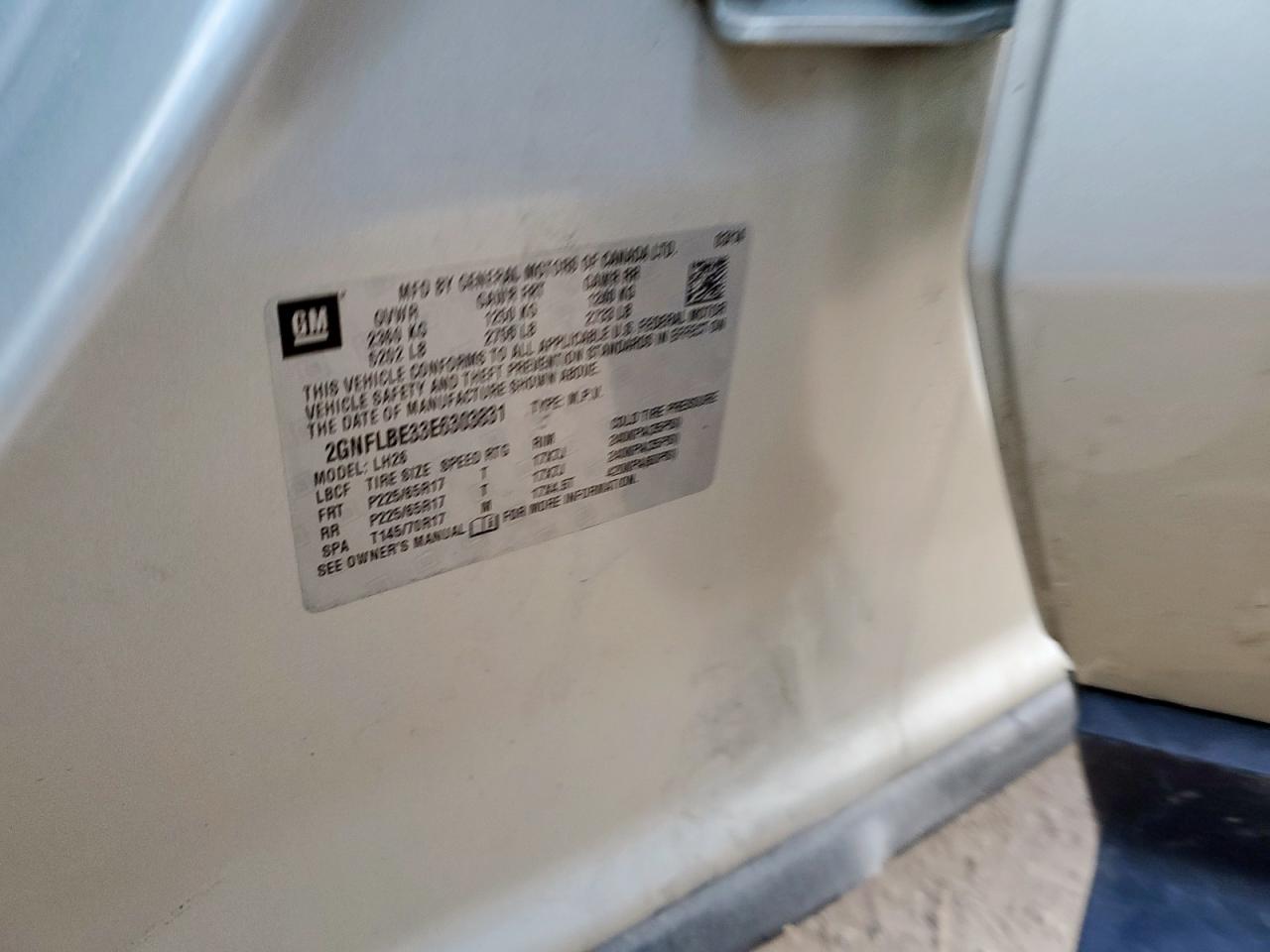 2014 Chevrolet Equinox Lt VIN: 2GNFLBE33E6303831 Lot: 80568175